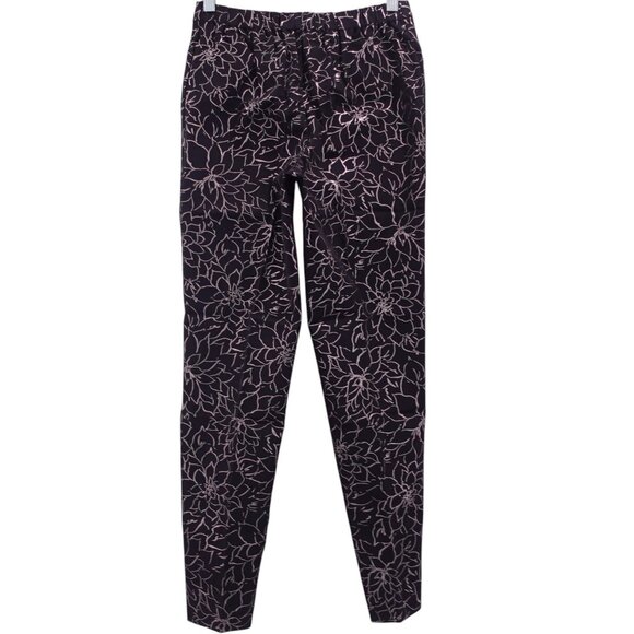 NWT Isaac Mizrahi Live! 24/7 Stretch Ankle-Length Foil Pants Sz 0 Black Pull On - Picture 5 of 8